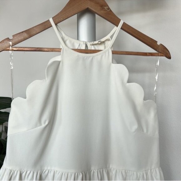 Entro Scalloped Babydoll Tank Top/Blouse/Shirt Sz S White - Picture 2 of 10